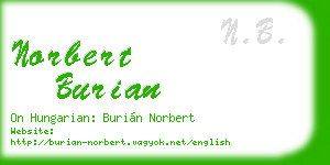 norbert burian business card
