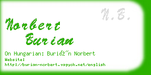 norbert burian business card